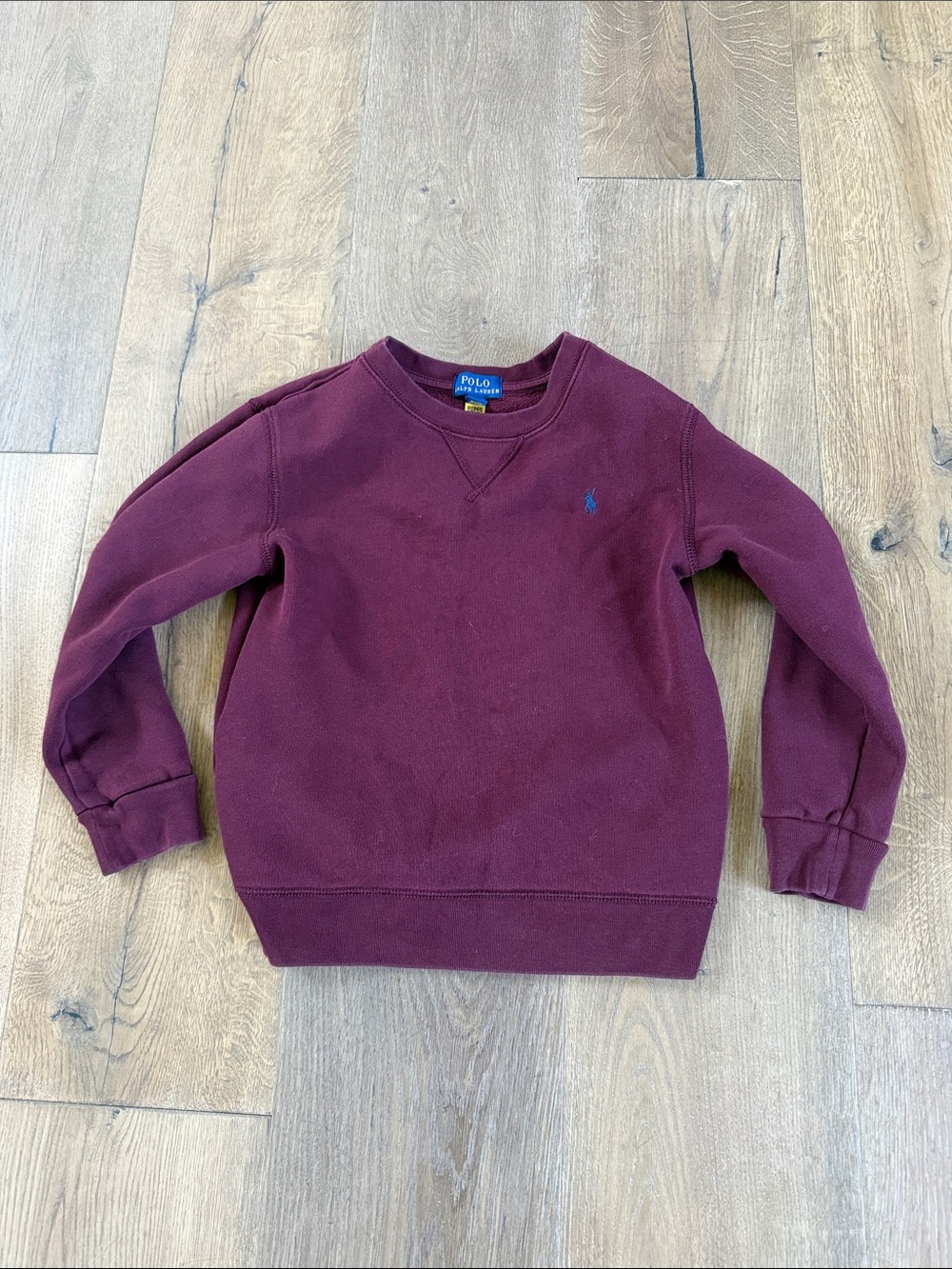 Polo by Ralph Lauren Maroon Crewneck Sweatshirt with Blue Pony